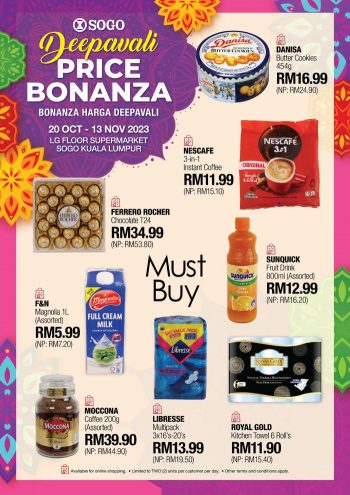 SOGO-Supermarket-Deepavali-Price-Bonanza-Promotion-350x495 - Kuala Lumpur Promotions & Freebies Selangor Supermarket & Hypermarket 