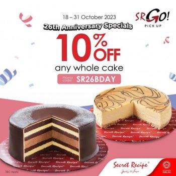 Secret-Recipe-26th-Anniversary-10-OFF-Whole-Cake-Promotion-350x350 - Beverages Food , Restaurant & Pub Johor Kedah Kelantan Kuala Lumpur Melaka Negeri Sembilan Pahang Penang Perak Perlis Promotions & Freebies Putrajaya Sabah Sarawak Selangor Terengganu 