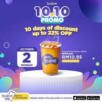 Tealive-10.10-Promo-350x350 - Beverages Food , Restaurant & Pub Johor Kedah Kelantan Kuala Lumpur Melaka Negeri Sembilan Pahang Penang Perak Perlis Promotions & Freebies Putrajaya Sabah Sarawak Selangor Terengganu 