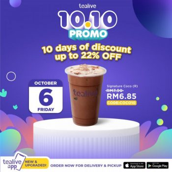 Tealive-10.10-Promotion-1-350x350 - Beverages Food , Restaurant & Pub Johor Kedah Kelantan Kuala Lumpur Melaka Negeri Sembilan Pahang Penang Perak Perlis Promotions & Freebies Putrajaya Sabah Sarawak Selangor Terengganu 