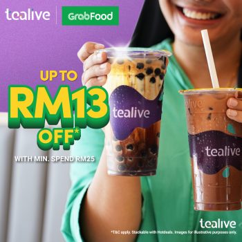 Tealive-Grabfood-Promo-350x350 - Beverages Food , Restaurant & Pub Johor Promotions & Freebies 