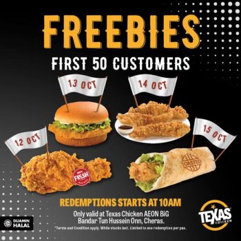 Texas-Chicken-Opening-Promotion-at-AEON-BiG-Bandar-Tun-Hussein-Onn-1-350x350 - Beverages Food , Restaurant & Pub Promotions & Freebies Selangor 