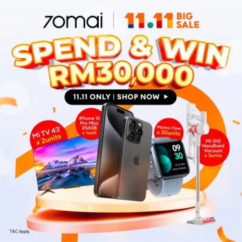 70mai-11.11-Big-Sale-350x350 - Electronics & Computers Home Appliances IT Gadgets Accessories Johor Kedah Kelantan Kuala Lumpur Malaysia Sales Melaka Negeri Sembilan Online Store Pahang Penang Perak Perlis Putrajaya Sabah Sarawak Selangor Terengganu 