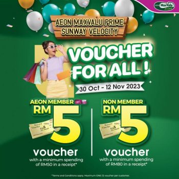 AEON-MaxValu-Prime-Free-RM5-Voucher-Promotion-at-Sunway-Velocity-350x350 - Kuala Lumpur Promotions & Freebies Selangor Supermarket & Hypermarket 