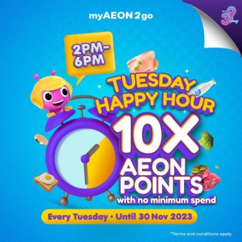 AEON-myAEON2go-Tuesday-Happy-Hour-Promotion-350x350 - Johor Kedah Kelantan Kuala Lumpur Melaka Negeri Sembilan Pahang Penang Perak Perlis Promotions & Freebies Putrajaya Sabah Sarawak Selangor Supermarket & Hypermarket Terengganu 