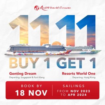 Double-the-Joy-with-1-for-1-Cruise-Getaway-on-Genting-Dream-or-Resorts-World-One-During-11.11-Sale-350x350 - Johor Kedah Kelantan Kuala Lumpur Malaysia Sales Melaka Negeri Sembilan Online Store Pahang Penang Perak Perlis Putrajaya Sabah Sarawak Selangor Sports,Leisure & Travel Terengganu Travel Packages 