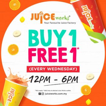 Juice-Works-Buy-1-Free-1-Promotion-on-every-Wednesday-350x350 - Beverages Food , Restaurant & Pub Johor Kedah Kelantan Kuala Lumpur Melaka Negeri Sembilan Pahang Penang Perak Perlis Promotions & Freebies Putrajaya Sabah Sarawak Selangor Terengganu 