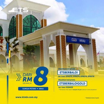 KTM-ETS-Sungai-Petani-to-Arau-Promotion-Ticket-from-RM8-350x350 - Johor Kedah Kelantan Kuala Lumpur Melaka Negeri Sembilan Pahang Penang Perak Perlis Promotions & Freebies Putrajaya Sabah Sarawak Selangor Sports,Leisure & Travel Terengganu Transportation 