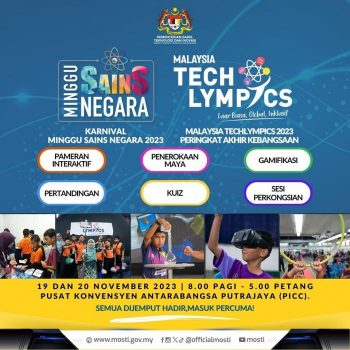 MOSTI-Minggu-Sains-Negara-and-Malaysia-Techlympics-2023-at-PICC-350x350 - Events & Fairs Others Putrajaya 