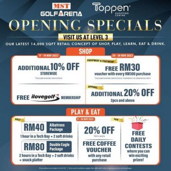 MST-Golf-Opening-Specials-at-Toppen-Shopping-Centre-350x350 - Golf Johor Promotions & Freebies Sports,Leisure & Travel 