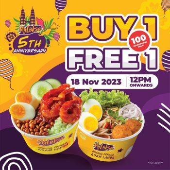 MyLaksa-5th-Anniversary-Buy-1-Free-1-Promo-350x350 - Food , Restaurant & Pub Johor Kedah Kelantan Kuala Lumpur Melaka Negeri Sembilan Pahang Penang Perak Perlis Promotions & Freebies Putrajaya Sabah Sarawak Selangor Terengganu 