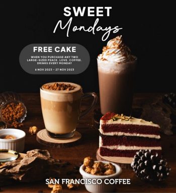 San-Francisco-Coffee-Sweet-Mondays-Special-350x383 - Beverages Food , Restaurant & Pub Johor Kedah Kelantan Kuala Lumpur Melaka Negeri Sembilan Pahang Penang Perak Perlis Promotions & Freebies Putrajaya Sabah Sarawak Selangor Terengganu 