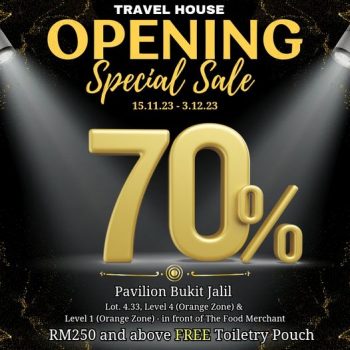 Travel-House-Opening-Special-Sale-at-Pavilion-Bukit-Jalil-350x350 - Kuala Lumpur Luggage Malaysia Sales Selangor Sports,Leisure & Travel 