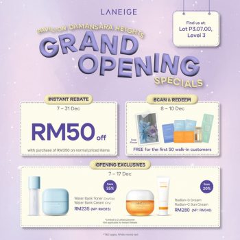 LANEIGE-Grand-Opening-Special-at-Pavilion-Damansara-Heights-350x350 - Beauty & Health Kuala Lumpur Promotions & Freebies Selangor Skincare 