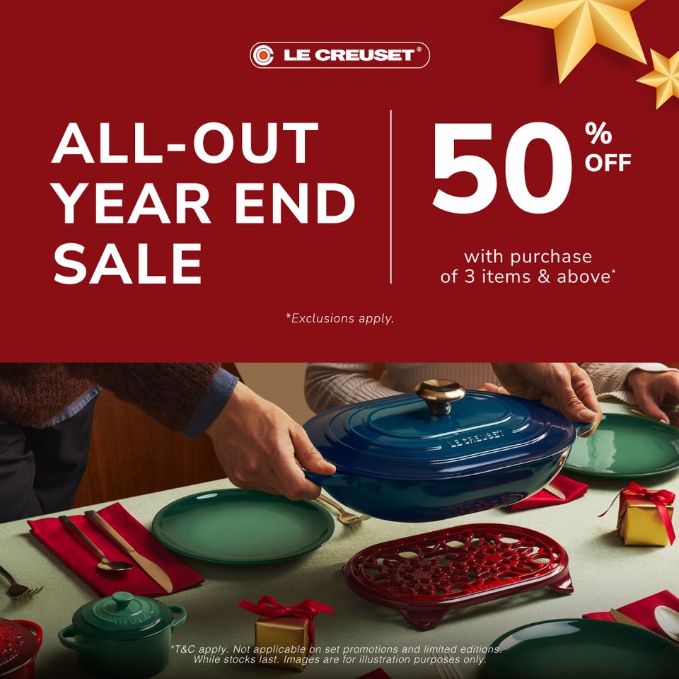 22 Dec 20232 Jan 2024 Le Creuset All Out Year End Sale