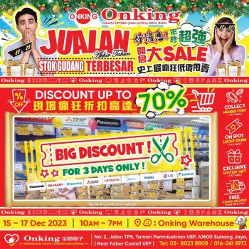 Onking-Christmas-Year-End-Warehouse-Big-Sale-2-350x350 - Electronics & Computers Home Appliances Kitchen Appliances Selangor Warehouse Sale & Clearance in Malaysia 