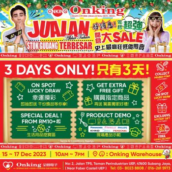 Onking-Christmas-Year-End-Warehouse-Big-Sale-5-350x350 - Electronics & Computers Home Appliances Kitchen Appliances Selangor Warehouse Sale & Clearance in Malaysia 