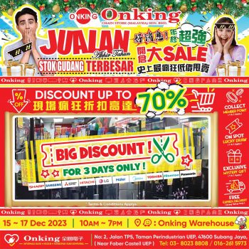 Onking-Christmas-Year-End-Warehouse-Big-Sale-6-350x350 - Electronics & Computers Home Appliances Kitchen Appliances Selangor Warehouse Sale & Clearance in Malaysia 