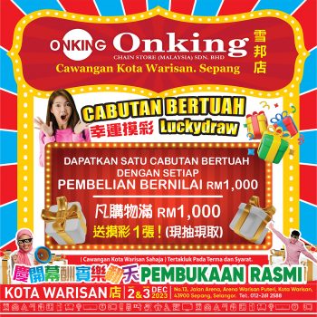 Onking-Grand-Opening-at-Kota-Warisan-2-350x350 - Electronics & Computers Home Appliances IT Gadgets Accessories Promotions & Freebies Selangor 