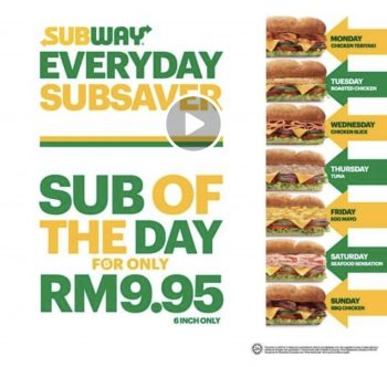 Subway-Everyday-SubSaver-Promo-350x332 - Food , Restaurant & Pub Johor Kedah Kelantan Kuala Lumpur Melaka Negeri Sembilan Pahang Penang Perak Perlis Promotions & Freebies Putrajaya Sabah Sarawak Selangor Terengganu 
