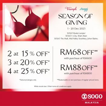 Triumph-Sloggi-Special-Deal-at-SOGO-350x350 - Apparels Fashion Accessories Fashion Lifestyle & Department Store Johor Kuala Lumpur Lingerie Promotions & Freebies Selangor 