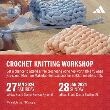 Adidas-Crochet-Knitting-Workshop-350x350 - Apparels Events & Fairs Fashion Accessories Fashion Lifestyle & Department Store Kuala Lumpur Selangor 