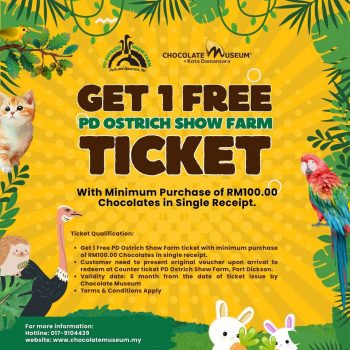 Chocolate-Museum-Free-Ticket-to-the-PD-Ostrich-Show-Farm-350x350 - Negeri Sembilan Promotions & Freebies Sports,Leisure & Travel Theme Parks 