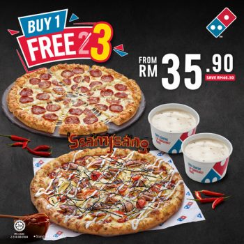 Dominos-Pizza-Buy-1-Free-3-Promo-350x350 - Food , Restaurant & Pub Johor Kedah Kelantan Kuala Lumpur Melaka Negeri Sembilan Pahang Penang Perak Perlis Pizza Promotions & Freebies Putrajaya Sabah Sarawak Selangor Terengganu 