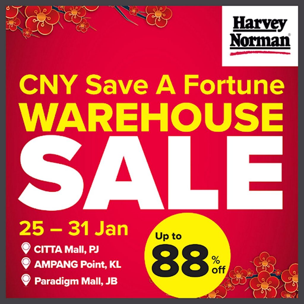 2531 Jan 2024 Harvey Norman CNY Warehouse Sale! Save A Forture Up to 88 OFF at 3 Factory