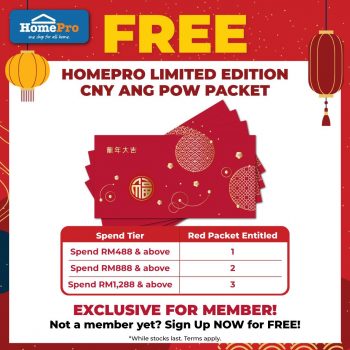 HomePro-Free-Chinese-New-Year-Red-Packet-Promo-350x350 - Electronics & Computers Home Appliances Johor Kedah Kelantan Kitchen Appliances Kuala Lumpur Melaka Negeri Sembilan Online Store Pahang Penang Perak Perlis Promotions & Freebies Putrajaya Sabah Sarawak Selangor Terengganu 