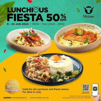 Menate-Steak-Hub-50-off-Lunchious-Fiesta-Deal-350x350 - Beverages Food , Restaurant & Pub Johor Kedah Kelantan Kuala Lumpur Melaka Negeri Sembilan Pahang Penang Perak Perlis Promotions & Freebies Putrajaya Sabah Sarawak Selangor Terengganu 