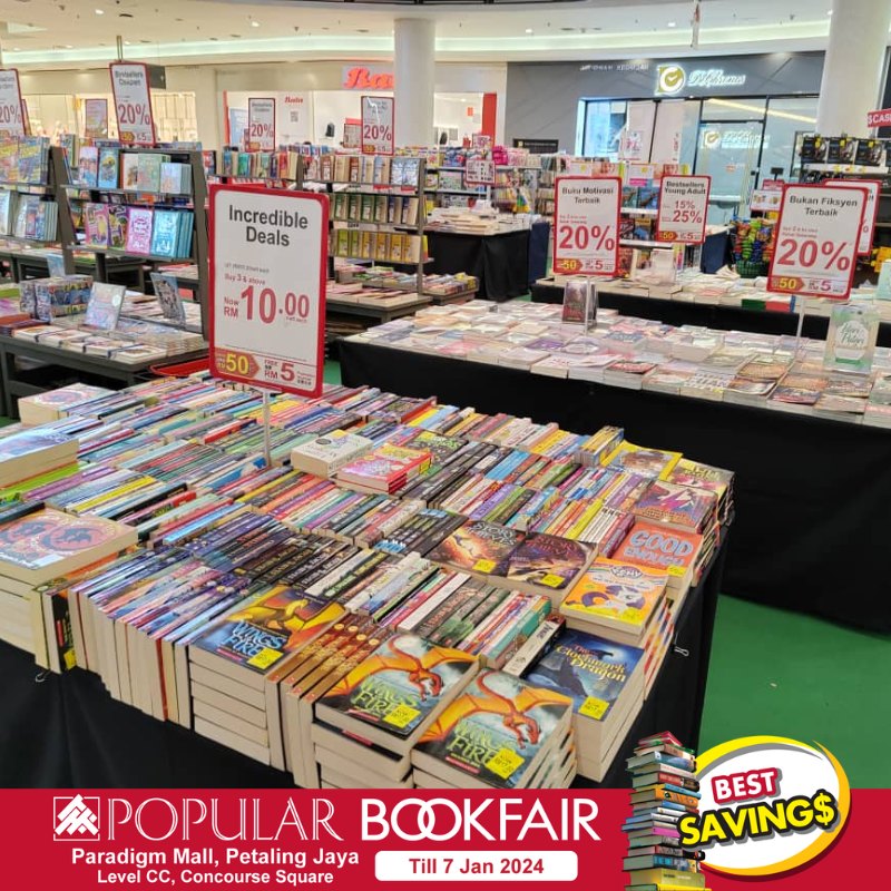 Now till 7 Jan 2024 Popular Book Fair at Paradigm Mall, PJ
