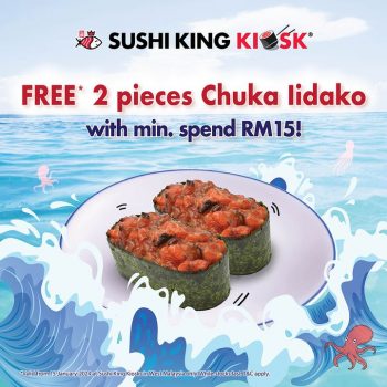 Sushi-King-Kiosks-Free-2pcs-Chuka-Iidako-350x350 - Food , Restaurant & Pub Johor Kedah Kelantan Kuala Lumpur Melaka Negeri Sembilan Pahang Penang Perak Perlis Promotions & Freebies Putrajaya Sabah Sarawak Selangor Sushi Terengganu 