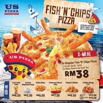 US-Pizza-Fish-and-Chips-Pizza-Set-Promo-350x350 - Food , Restaurant & Pub Johor Kedah Kelantan Kuala Lumpur Melaka Negeri Sembilan Pahang Penang Perak Perlis Pizza Promotions & Freebies Putrajaya Sabah Sarawak Selangor Terengganu 