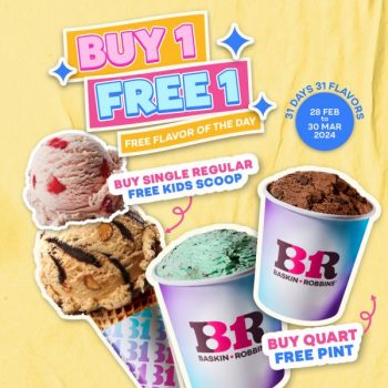 Baskin-Robbins-Buy-1-FREE-1-Promo-350x350 - Food , Restaurant & Pub Ice Cream Johor Kedah Kelantan Kuala Lumpur Melaka Negeri Sembilan Pahang Penang Perak Perlis Promotions & Freebies Putrajaya Sabah Sarawak Selangor Terengganu 