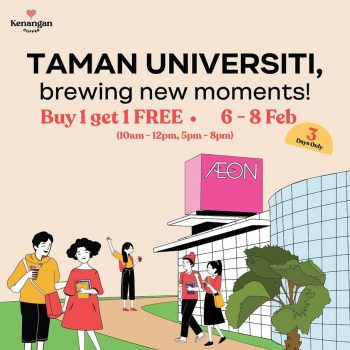 Kenangan-Coffee-Buy-1-Free-1-Promo-at-AEON-Taman-Universiti-Shopping-Centre-350x350 - Beverages Food , Restaurant & Pub Johor Promotions & Freebies 
