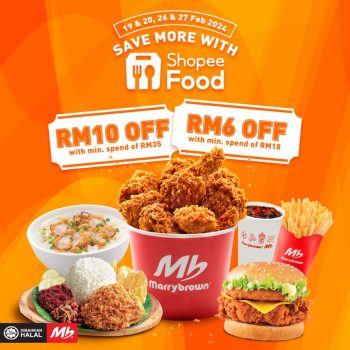 Marrybrown-RM10-off-on-ShopeeFood-350x350 - Food , Restaurant & Pub Johor Kedah Kelantan Kuala Lumpur Melaka Negeri Sembilan Pahang Penang Perak Perlis Promotions & Freebies Putrajaya Sabah Sarawak Selangor Terengganu 