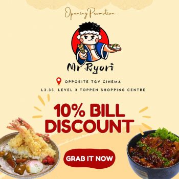 Mr-Ryori-10-off-Promo-at-Toppen-Shopping-Centre-350x350 - Beverages Food , Restaurant & Pub Johor Promotions & Freebies 