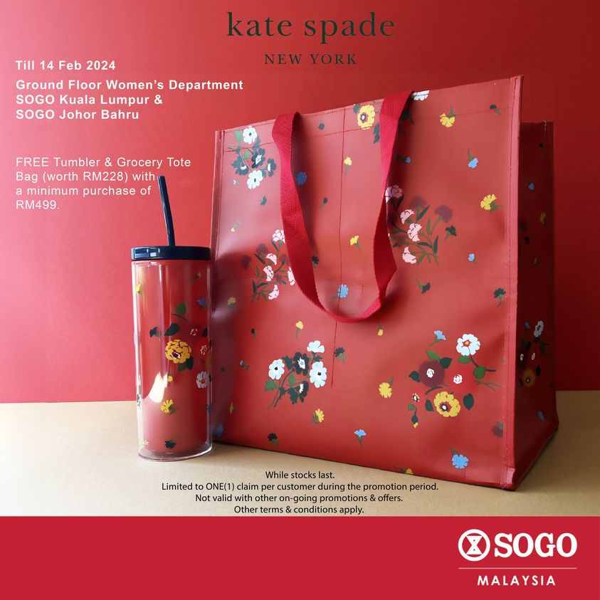 Now till 14 Feb 2024 SOGO Kate Spade Promo