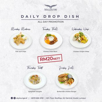 Sky-Lounge-Daily-Drop-Dish-All-Day-Promotion-350x350 - Food , Restaurant & Pub Kuala Lumpur Promotions & Freebies Selangor 
