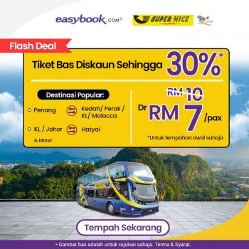 Super-Nice-Bus-Tickets-30-Discount-with-Easybook-350x350 - Johor Kedah Kelantan Kuala Lumpur Melaka Negeri Sembilan Pahang Penang Perak Perlis Promotions & Freebies Putrajaya Sabah Sarawak Selangor Sports,Leisure & Travel Terengganu Transportation Travel Packages 