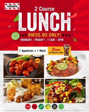 TGI-Fridays-2-Course-Lunch-Deal-350x438 - Food , Restaurant & Pub Johor Kedah Kelantan Kuala Lumpur Melaka Negeri Sembilan Pahang Penang Perak Perlis Promotions & Freebies Putrajaya Sabah Sarawak Selangor Terengganu 