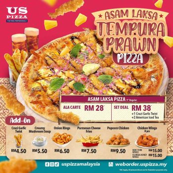 US-Pizza-Asam-Laksa-Tempura-Prawn-Pizza-Special-350x350 - Food , Restaurant & Pub Johor Kedah Kelantan Kuala Lumpur Melaka Negeri Sembilan Pahang Penang Perak Perlis Pizza Promotions & Freebies Putrajaya Sabah Sarawak Selangor Terengganu 