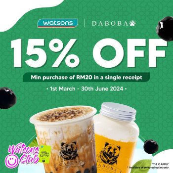 Daboba-15-off-Promo-for-Watsons-Members-350x350 - Beverages Food , Restaurant & Pub Johor Kedah Kelantan Kuala Lumpur Melaka Negeri Sembilan Pahang Penang Perak Perlis Promotions & Freebies Putrajaya Sabah Sarawak Selangor Terengganu 