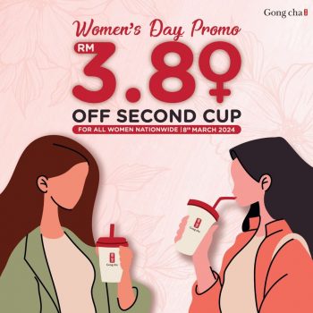 Gong-Cha-Womens-Day-Promo-350x350 - Beverages Food , Restaurant & Pub Johor Kedah Kelantan Kuala Lumpur Melaka Negeri Sembilan Pahang Penang Perak Perlis Promotions & Freebies Putrajaya Sabah Sarawak Selangor Terengganu 