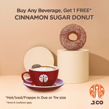 J.CO-Free-Cinnamon-Sugar-Donut-Promo-350x350 - Food , Restaurant & Pub Johor Kuala Lumpur Melaka Penang Promotions & Freebies Putrajaya Selangor Terengganu 