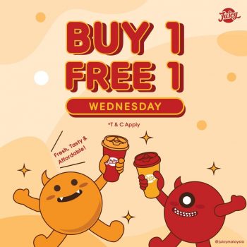 JUICY-Buy-1-Free-1-Promo-350x350 - Beverages Food , Restaurant & Pub Johor Kedah Kelantan Kuala Lumpur Melaka Negeri Sembilan Pahang Penang Perak Perlis Promotions & Freebies Putrajaya Sabah Sales Happening Now In Malaysia Sarawak Selangor Terengganu 