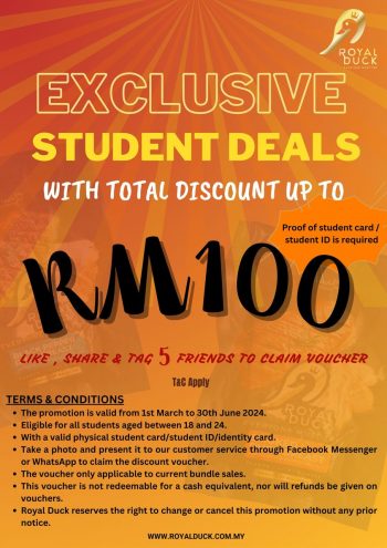 Royal-Duck-Student-Deals-350x495 - Food , Restaurant & Pub Johor Kedah Kelantan Kuala Lumpur Melaka Negeri Sembilan Online Store Pahang Penang Perak Perlis Promotions & Freebies Putrajaya Sabah Sarawak Selangor Terengganu 