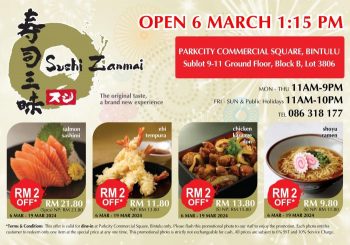 Sushi-Zanmai-Grand-Opening-Promotion-at-Parkcity-Commercial-Centre-Bintulu-350x245 - Food , Restaurant & Pub Promotions & Freebies Sarawak Sushi 