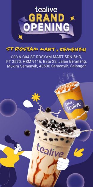 Tealive-Grand-Opening-at-ST-Rosyam-Mart-Semenyih-313x625 - Beverages Food , Restaurant & Pub Promotions & Freebies Selangor 